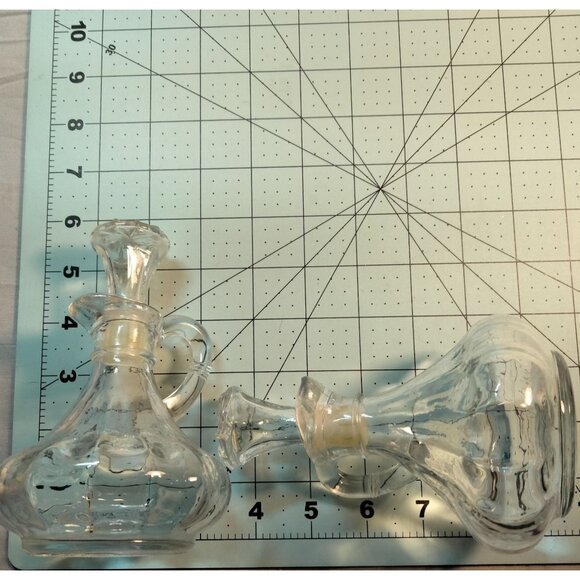 Anchor Hocking Glass Oil Vinegar Cruet Set Cut Glass Stoppers Clear - Picture 9 of 16